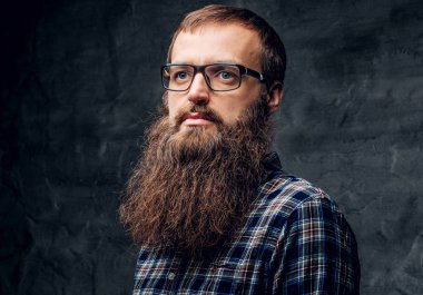 Ciddi sakallı erkek güneş gözlüğü