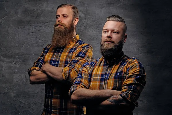 Two bearded men with crossed arms — Stock Photo, Image