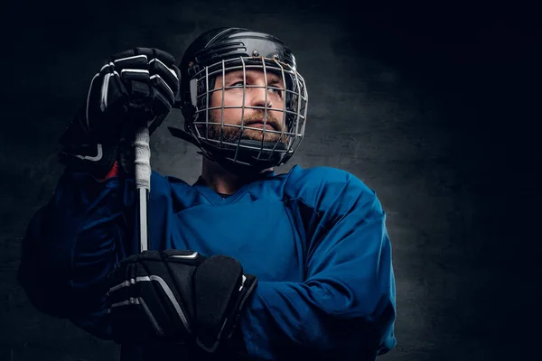 Joueur de hockey sur glace barbu — Photo