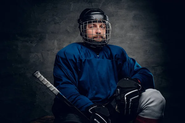 Bearded ice-hockey player — Stock Photo, Image