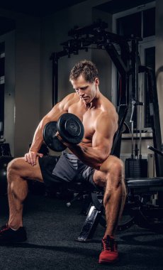 Pazı egzersiz yapan atletik erkek