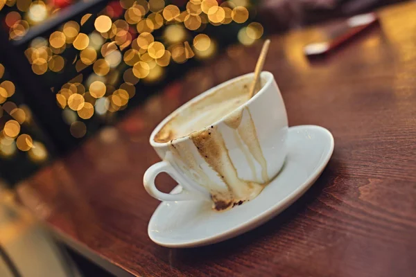 White cup with energetic aroma coffee — Stock Photo, Image