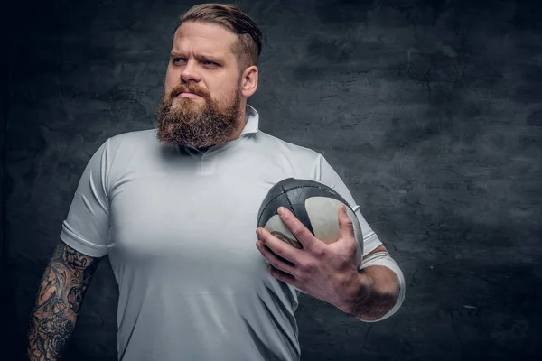 Bearded rugby player with tattoos — Stock Photo, Image