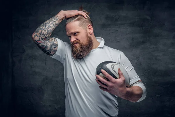 Jogador de rugby barbudo — Fotografia de Stock