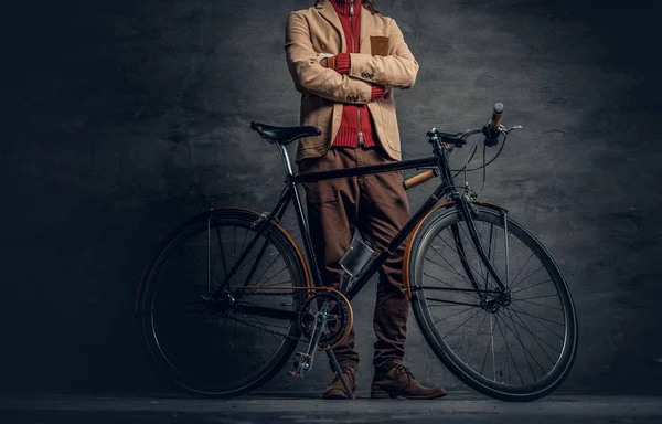 Bicicleta hipster de velocidade única autêntica — Fotografia de Stock