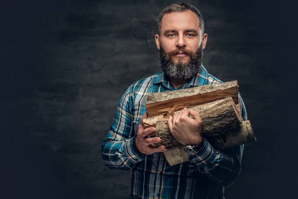 Man holding firewood — Stock Photo, Image