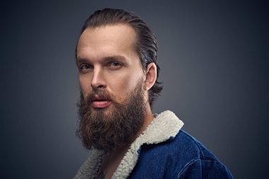 Portrait of bearded man clipart