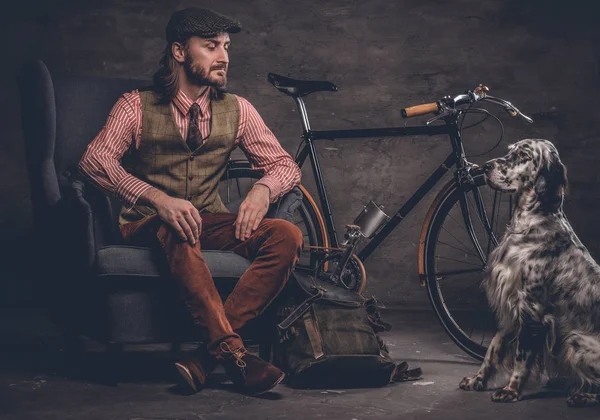 Köpek ile İrlandalı adam — Stok fotoğraf
