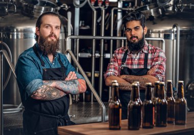 Erkekler zanaat bira sunmak 