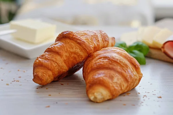 Croissant snacks on a table — Stock Photo, Image