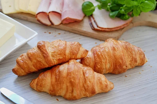 Croissant snacks on a table — Stock Photo, Image