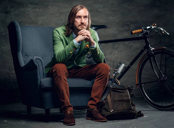 Hipster cu barbă casual — Fotografie, imagine de stoc