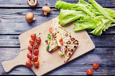 Lezzetli pide ile jambon