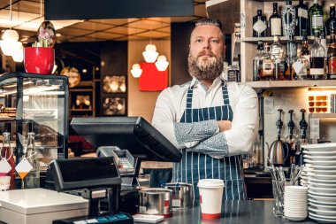 Sayaç olumlu sakallı adam