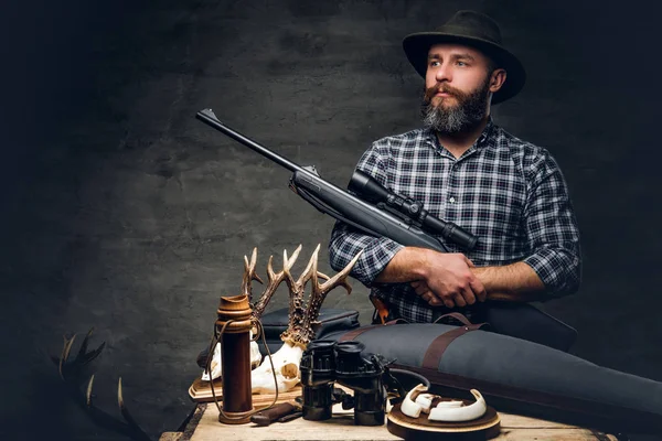 Bearded traditional hunter — Stock Photo, Image