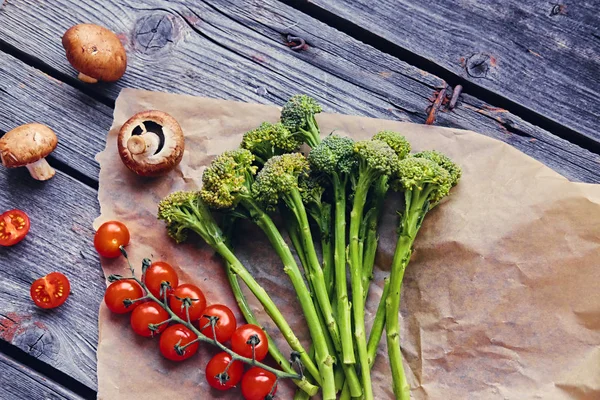 Champignons, tomaten en broccoli — Stockfoto