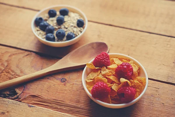 Fiocchi di mais dorati, avena di Ercole — Foto Stock