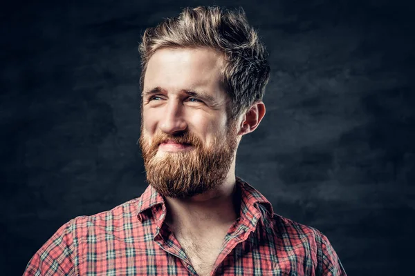 Man dressed in a red fleece shirt — Stock Photo, Image