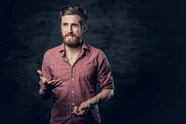 Man tells a story with hand movement — Stock Photo, Image