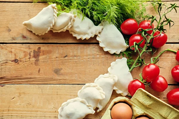 Dumplings con huevos y perejil — Foto de Stock