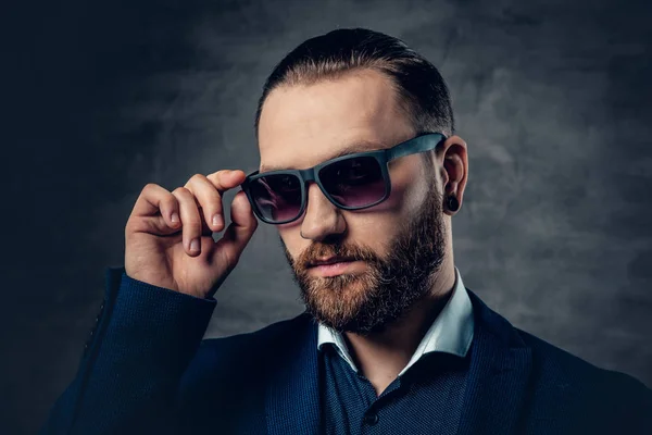 Stylish bearded male in sunglasses — Stock Photo, Image