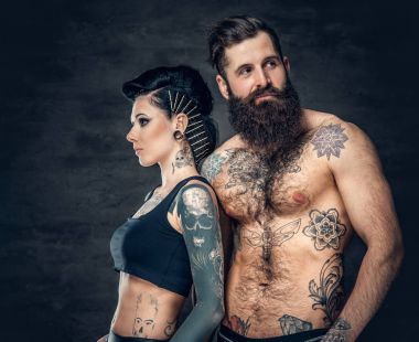 Stüdyo portre dövme Çift