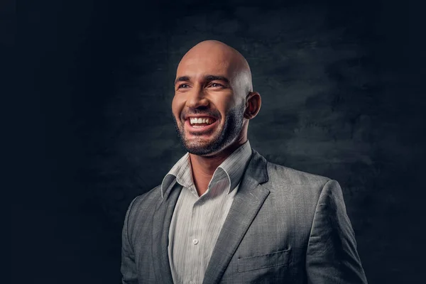 Positive shaved head man — Stock Photo, Image