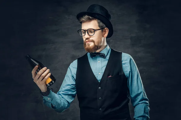 Een funky bebaarde hipster-man — Stockfoto