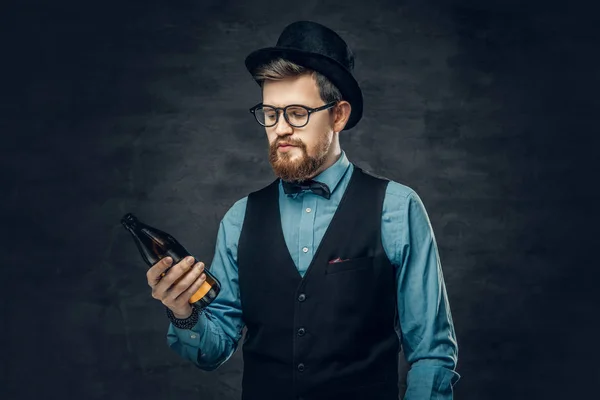 A funky bearded hipster man — Stock Photo, Image