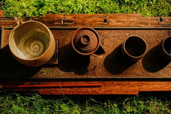 Utensilios tradicionales para preparar el té —  Fotos de Stock