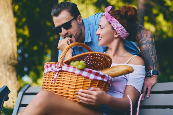Couple having a picnic
