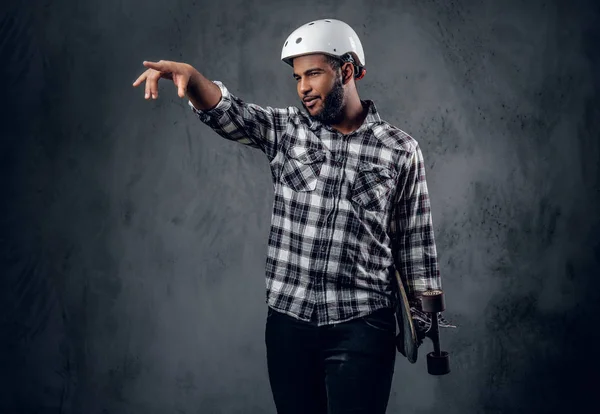 Patinador vestido com uma camisa de lã — Fotografia de Stock