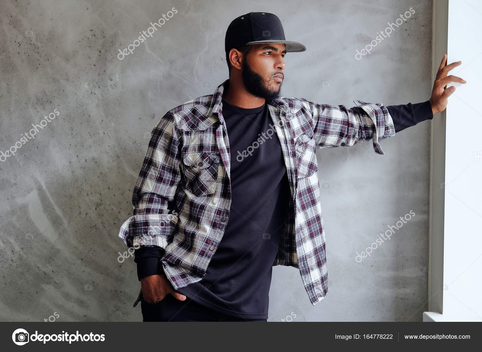 Chemise Hipster Homme Hipster Mâle Vêtu D'une Chemise Polaire