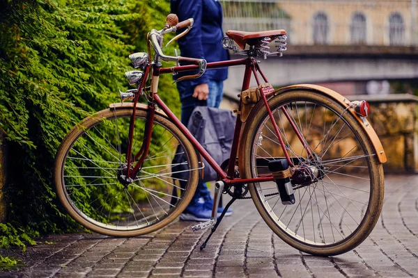 Bicicleta retro em um parque . — Fotografia de Stock