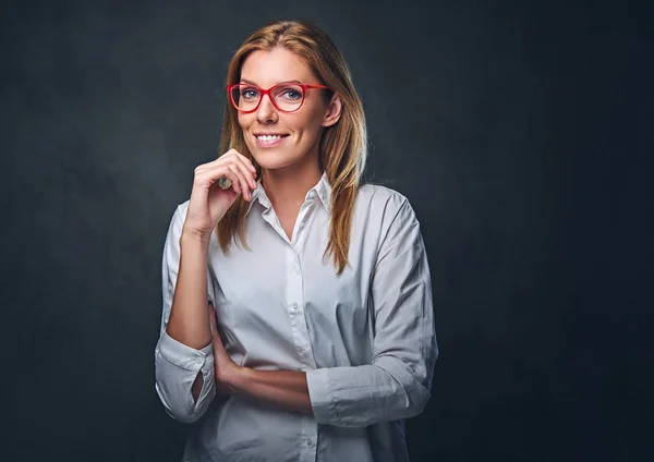 Studio portrait of blond female — Stock Photo, Image