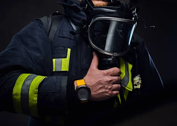 Studiový portrét hasič — Stock fotografie