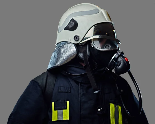 Studio porträtt av brandman — Stockfoto