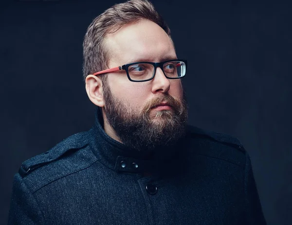 Ciddi tombul adam portresi stüdyo