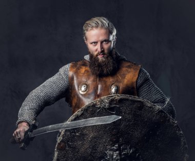 Sanatsal İskandinavyalı Viking portresi