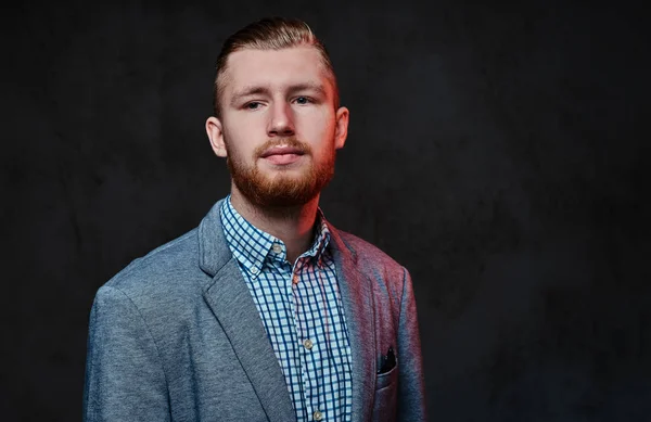 Studio portrait of redhead bearded male — Stock Photo, Image