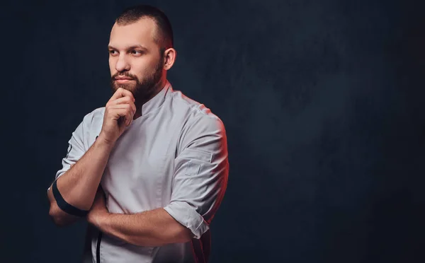 Portrait of bearded chef cook. — Stock Photo, Image