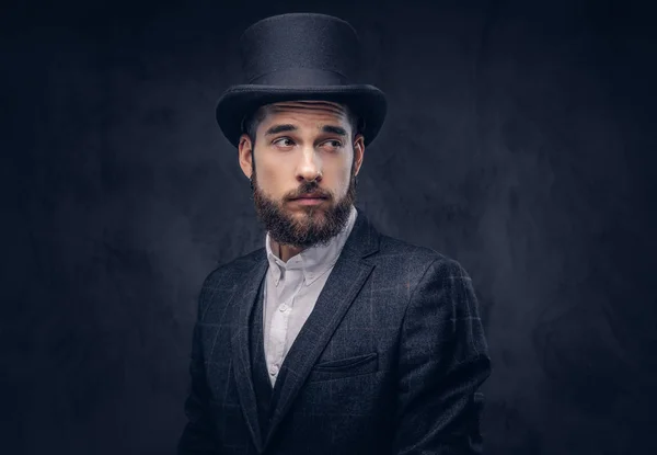Портрет стильного бородатого чоловіка . — стокове фото