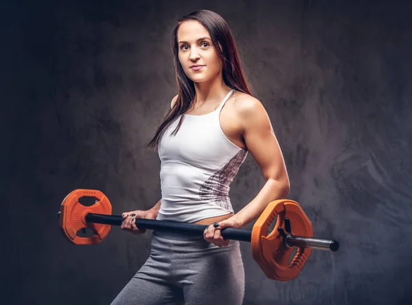 Atractiva Joven Mujer Fitness Vestida Con Ropa Deportiva Haciendo Ejercicio — Foto de Stock