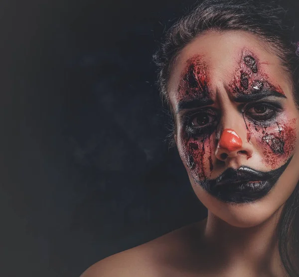 Cadılar Bayramı 'nda şeytani bir şakacının portresi — Stok fotoğraf