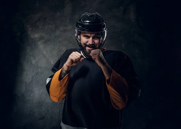 Retrato de jugador profesional de hockey — Foto de Stock