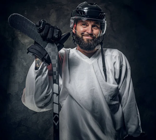 강력 한 하키 선수의 초상화 — 스톡 사진