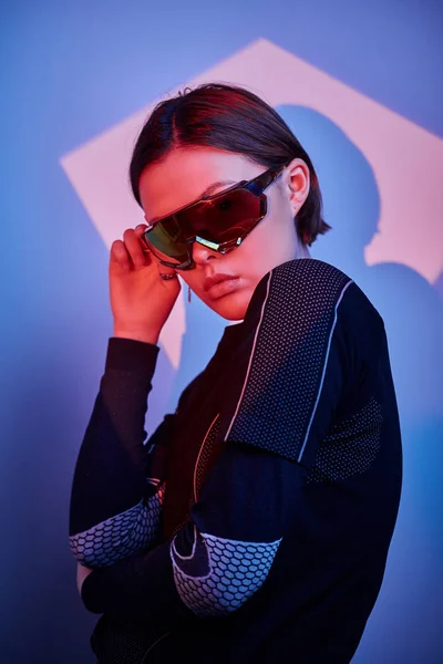 Portrait of trendy girl in photo studio — Stock Photo, Image