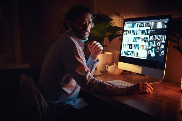 stock image Young medic is working on night shift