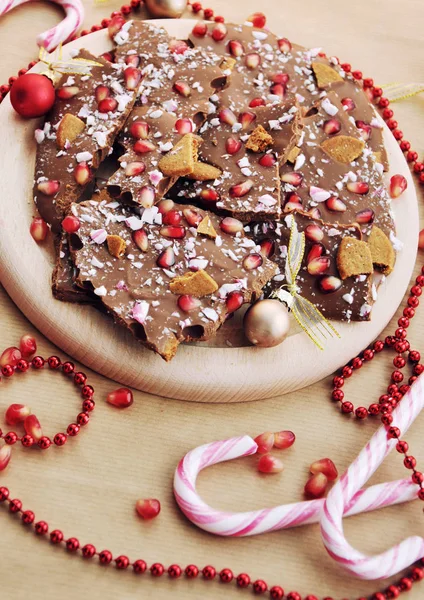 Chocolat festif - Idée de dessert de Noël — Photo