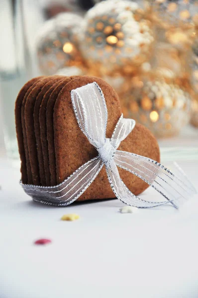 Пряничное печенье - Рождественская идея десерта — стоковое фото